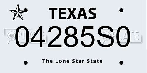 04285S0 Texas License Plate