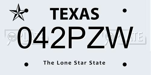 042PZW Texas License Plate