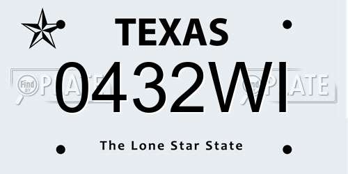 0432WI Texas License Plate