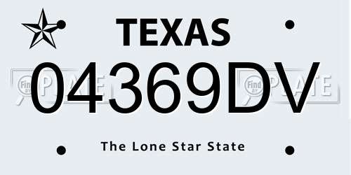 04369DV Texas License Plate