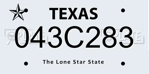 043C283 Texas License Plate