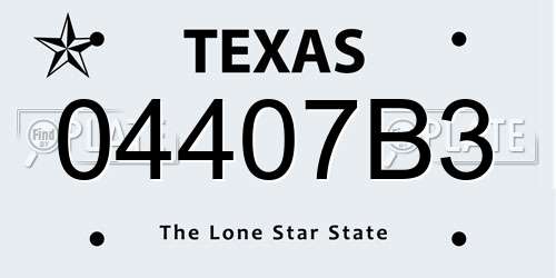 04407B3 Texas License Plate