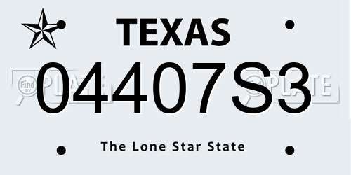 04407S3 Texas License Plate