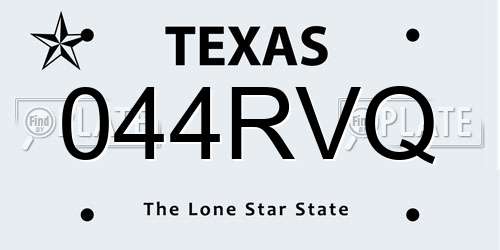 044RVQ Texas License Plate