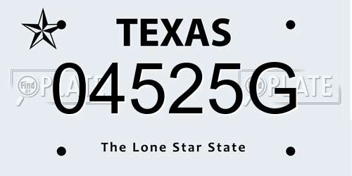 04525G Texas License Plate