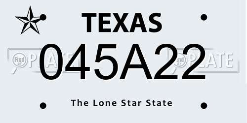 045A22 Texas License Plate