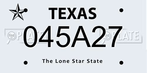 045A27 Texas License Plate