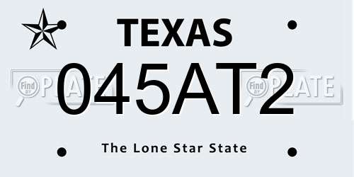 045AT2 Texas License Plate