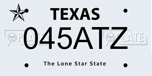 045ATZ Texas License Plate