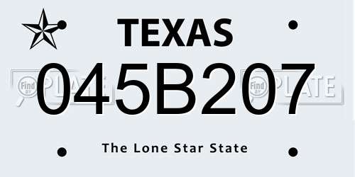 045B207 Texas License Plate