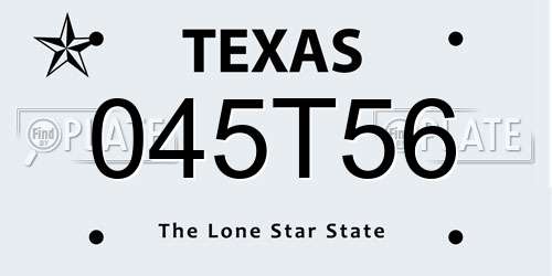 045T56 Texas License Plate