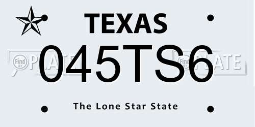 045TS6 Texas License Plate