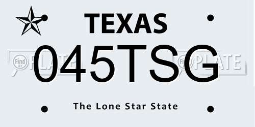 045TSG Texas License Plate