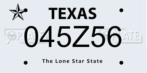 045Z56 Texas License Plate