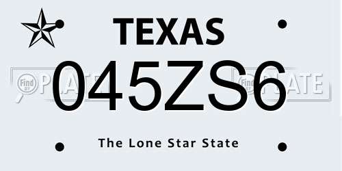 045ZS6 Texas License Plate
