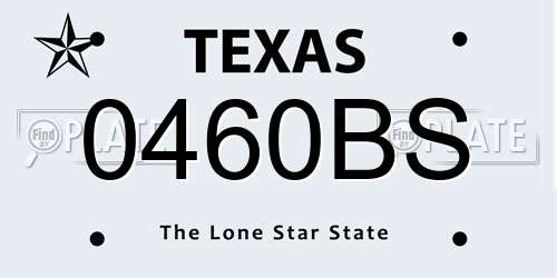 0460BS Texas License Plate