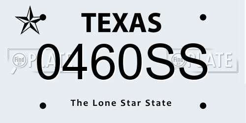 0460SS Texas License Plate