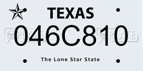 046C810 Texas License Plate