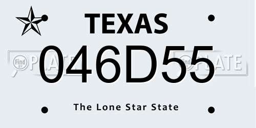 046D55 Texas License Plate