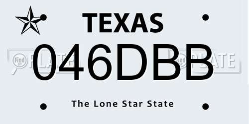 046DBB Texas License Plate