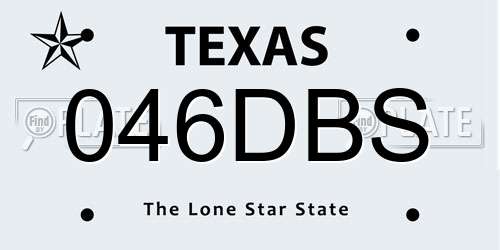 046DBS Texas License Plate