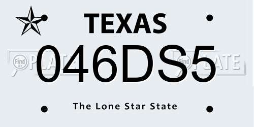 046DS5 Texas License Plate