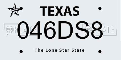 046DS8 Texas License Plate
