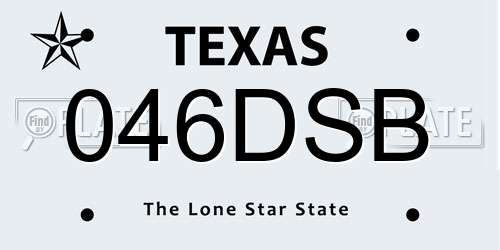 046DSB Texas License Plate
