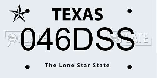 046DSS Texas License Plate