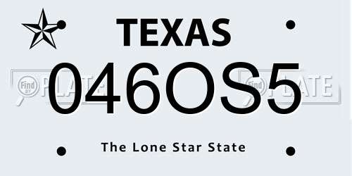 046OS5 Texas License Plate
