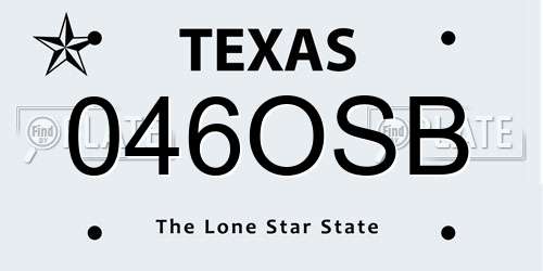 046OSB Texas License Plate