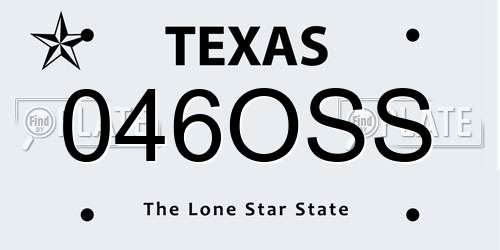 046OSS Texas License Plate