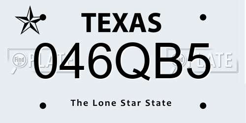 046QB5 Texas License Plate