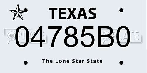 04785B0 Texas License Plate