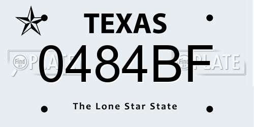0484BF Texas License Plate