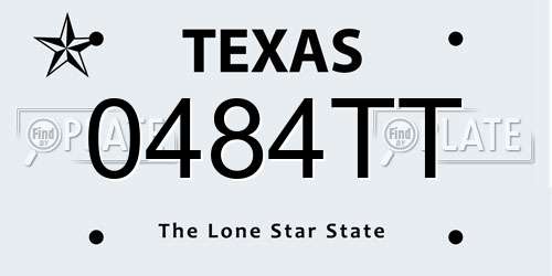 0484TT Texas License Plate