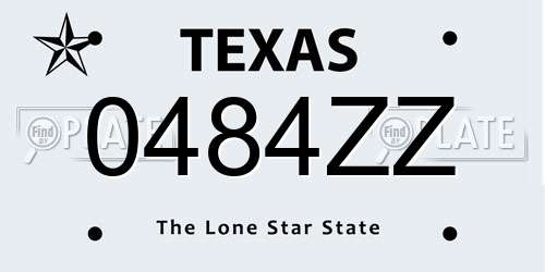 0484ZZ Texas License Plate