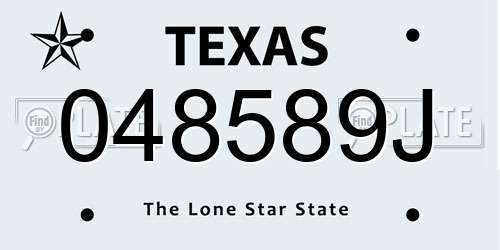 048589J Texas License Plate