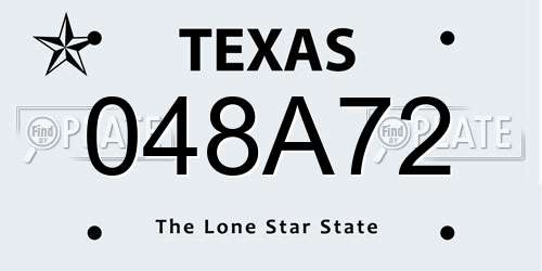 048A72 Texas License Plate