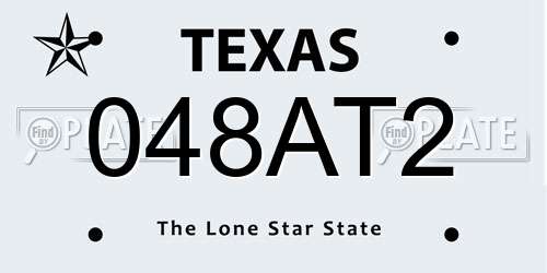 048AT2 Texas License Plate