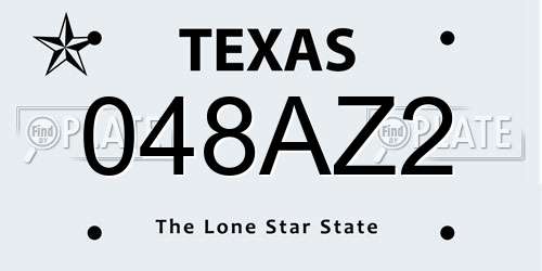 048AZ2 Texas License Plate