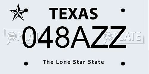 048AZZ Texas License Plate