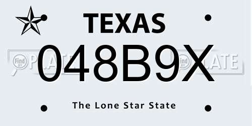 048B9X Texas License Plate
