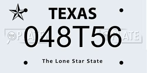 048T56 Texas License Plate