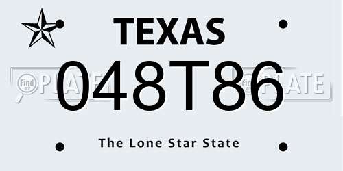 048T86 Texas License Plate