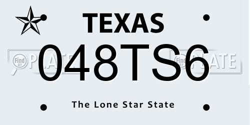048TS6 Texas License Plate