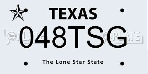 048TSG Texas License Plate