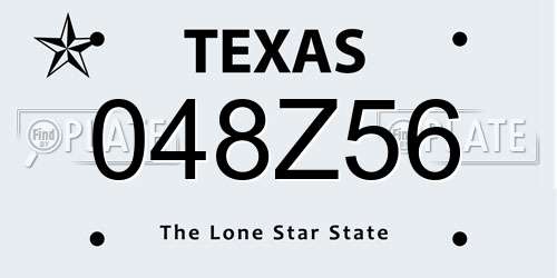 048Z56 Texas License Plate