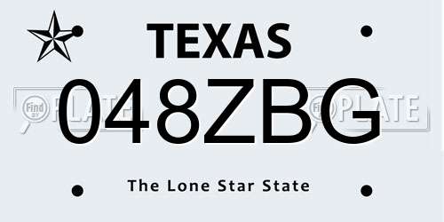 048ZBG Texas License Plate