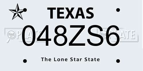048ZS6 Texas License Plate